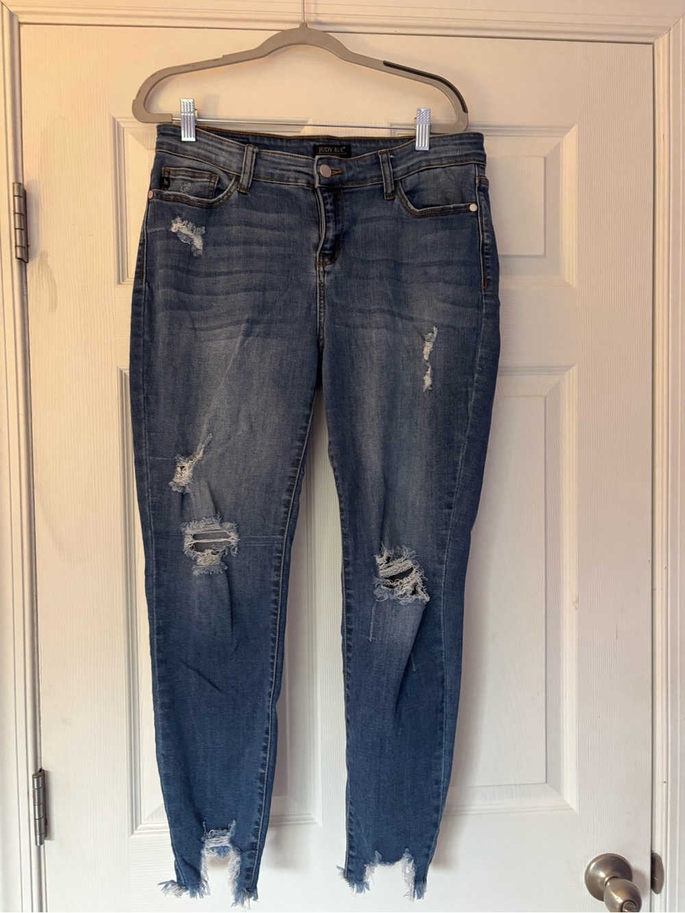 Judy Blue Dark Blue Distressed Skinny Jeans